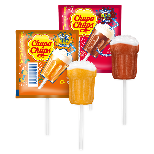 Леденцы карамельные-шипучка Chupa Chups Fizzy Drink 7 шт х 15 г