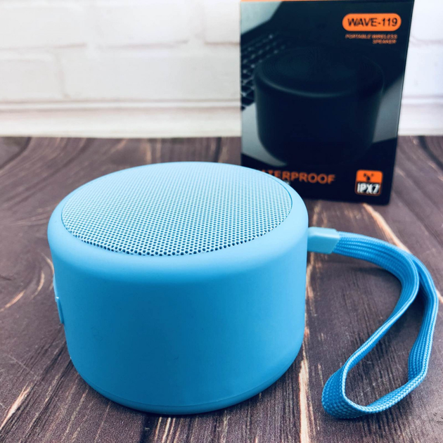 Компактна портативна Bluetooth колонка JEDEL Wave119 з вологозахистом IPX 7, с акумулятором 1200мАч і гучним зв'язком Blue - Фото 2 Компактна портативна Bluetooth колонка JEDEL Wave119 з вологозахистом IPX 7, с акумулятором 1200мАч і гучним зв'язком Blue - зображення 2