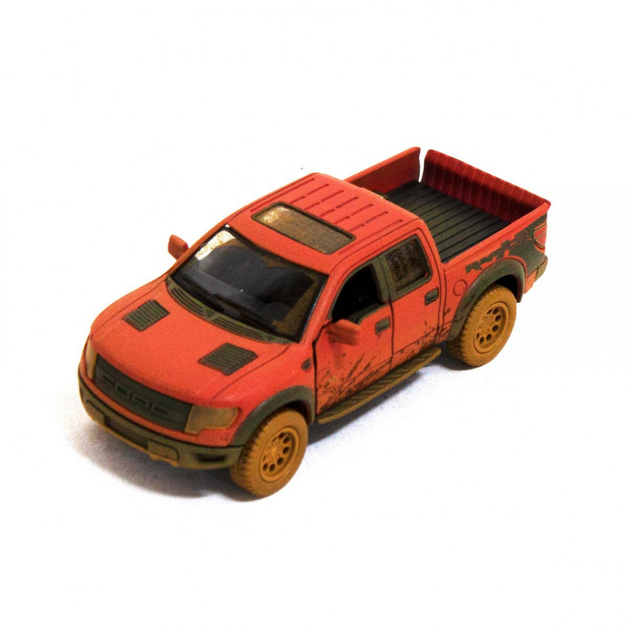 Моделька машины Ford F-150 SVT Raptor-Supercrew Muddy масштаб 1:46 в красном цвете - Фото 1 Моделька машины Ford F-150 SVT Raptor-Supercrew Muddy масштаб 1:46 в красном цвете - изображение 1