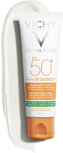 Сонцезахисний матувальний крем 3-в-1 Vichy Capital Soleil для жирної, проблемної шкіри обличчя SPF 50+ 50 мл (3337875695176) - зображення 2