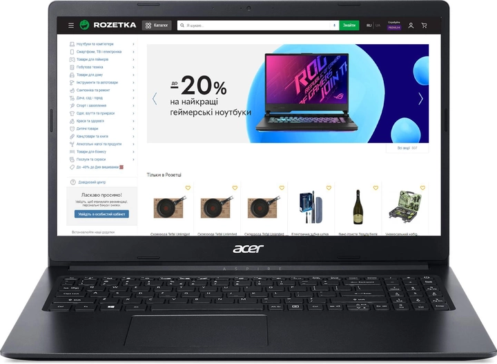 Акція на Ноутбук Acer Aspire 3 A315-34-P1VK (NX.HE3EU.05D) Charcoal Black від Rozetka