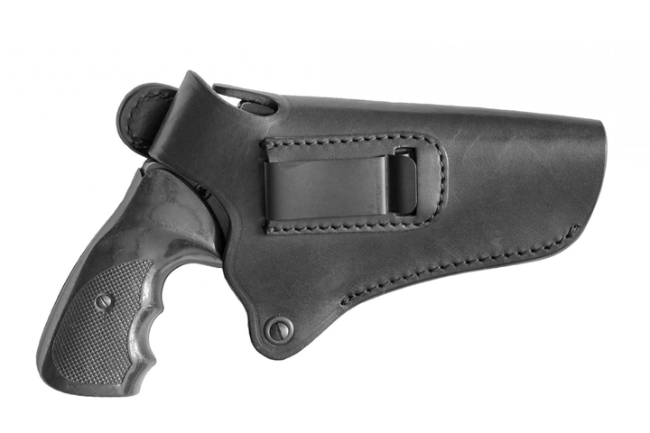 Поясна внутрібрючна шкіряна кобура A-LINE для револьвера чорна (К9 Альфа440) - зображення 1