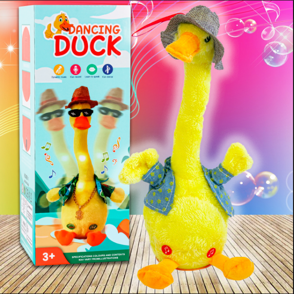 Интерактивная игрушка Танцующая утка в шляпке, поёт и светится Dancing duck - Фото 1 Интерактивная игрушка Танцующая утка в шляпке, поёт и светится Dancing duck - изображение 1