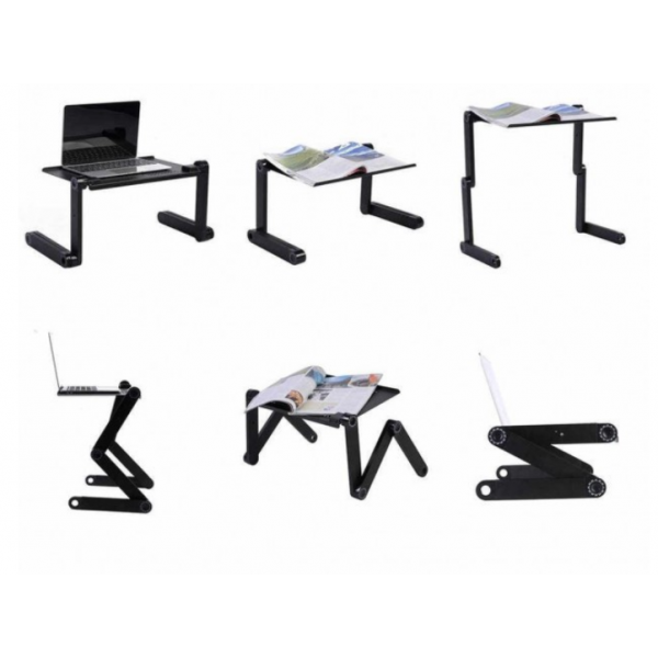 Столик для ноутбука раскладной трансформер с активным охлаждением Laptop Table T8 черный - изображение 6