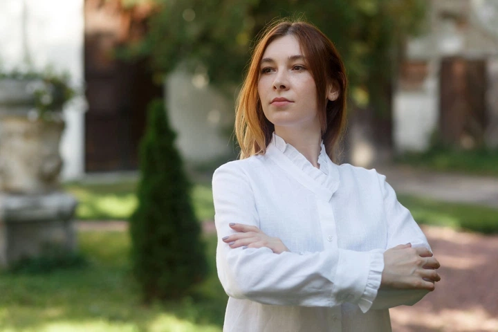 Лляна блуза VIL'NI Норфолк білий 44 - Фото 2 Лляна блуза VIL'NI Норфолк білий 44 - зображення 2