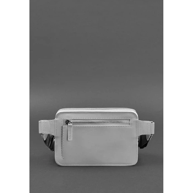 Кожаная женская поясная сумка Dropbag Mini серая - Фото 4 Кожаная женская поясная сумка Dropbag Mini серая - изображение 4