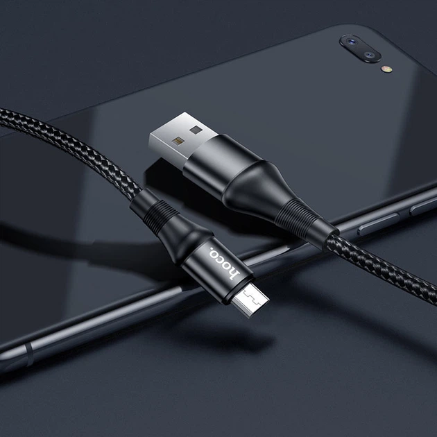 Кабель HOCO X50 Excellent charging data for Micro 2,4A/1m. Black - Фото 3 Кабель HOCO X50 Excellent charging data for Micro 2,4A/1m. Black - изображение 3