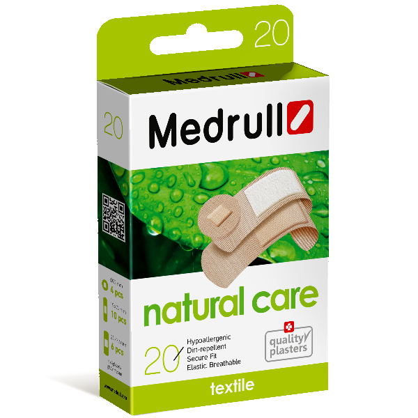 Пластир Medrull "Natural Care", на тканинній основі, кількість 20шт. - изображение 1