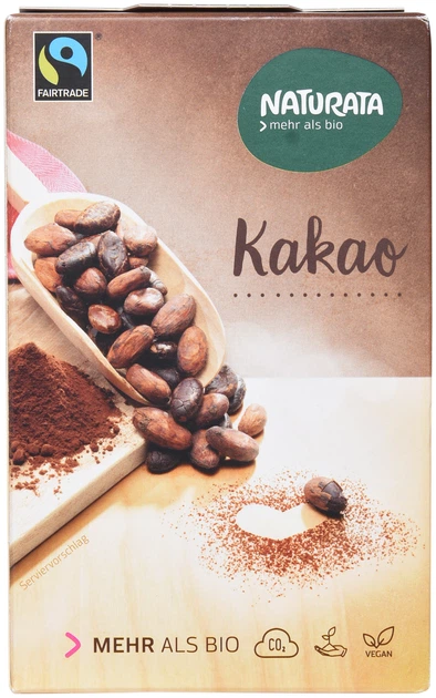 Какао-порошок Naturata органичный с пониженным составом жира 125 г (4024297467489) - изображение 4