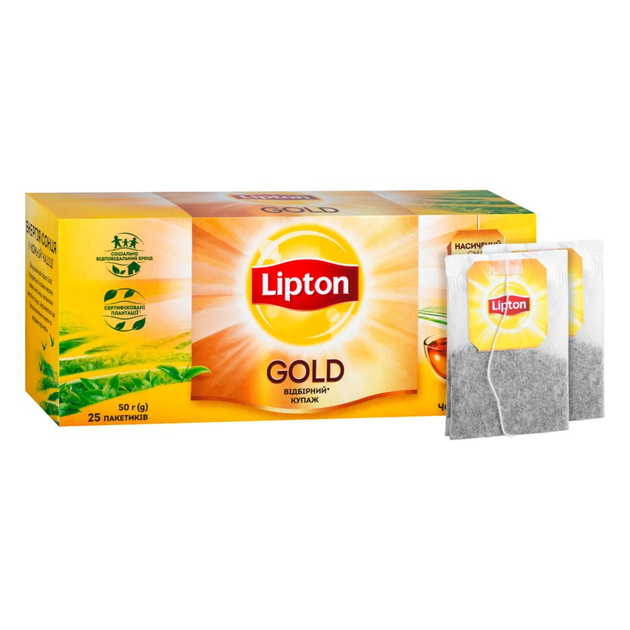 Чай Lipton Gold Чорний пакетований 25 шт (4823084202292) от продавца ...