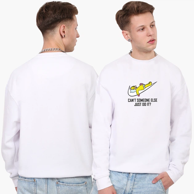 Свитшот мужской Гомер Симпсон (The Simpsons JUST DO IT) (8771-2043) Белый M - изображение 2