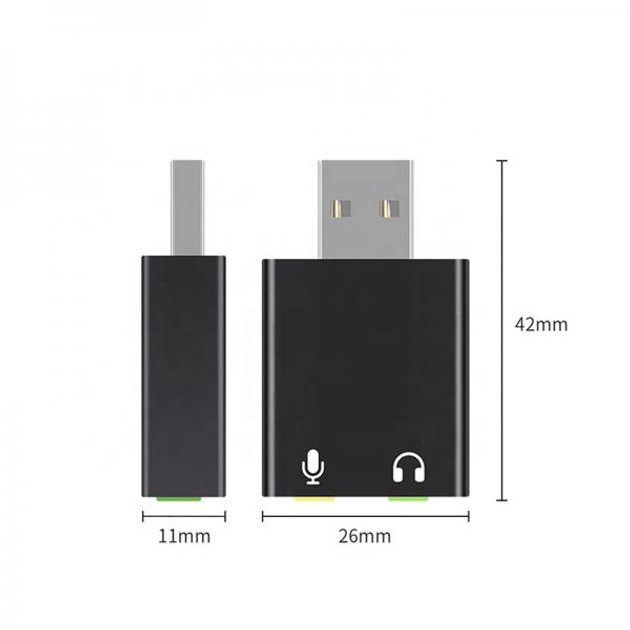 Звуковая карта Erston USB Sound Card 7.1 Channel, Black - изображение 4