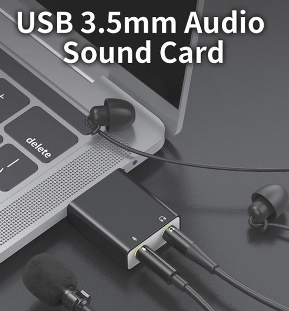 Звуковая карта Erston USB Sound Card 7.1 Channel, Black - изображение 8
