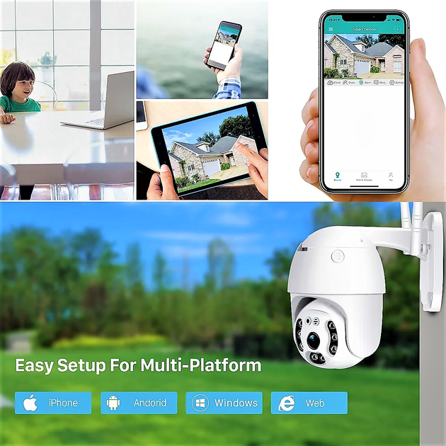 Уличная 2Mp IP66 IP WIFI камера видеонаблюдения IPTZ с удаленным доступом онлайн с блоком питания - изображение 6