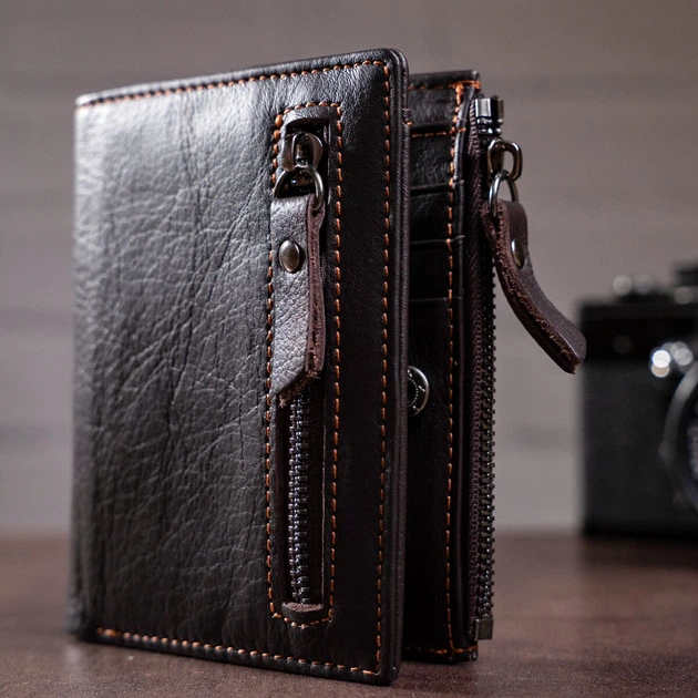 Кошелек мужской кожаный для карточек Vintage leather-14687 Коричневое - Фото 12 Кошелек мужской кожаный для карточек Vintage leather-14687 Коричневое - изображение 12