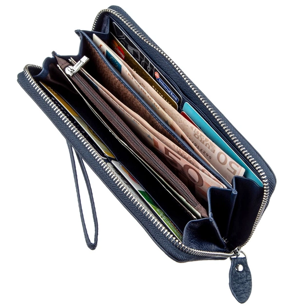 Женский кожаный кошелек-клатч 9х18,5 см ST Leather Синий (2000001546376) - изображение 4