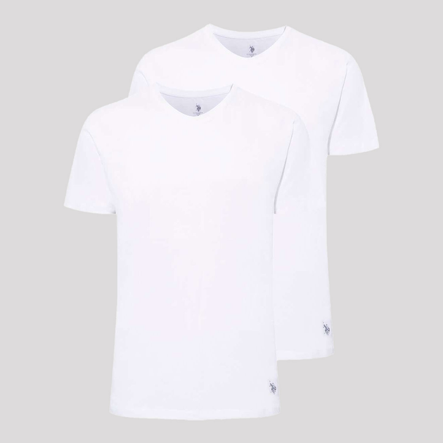 Акція на Футболка довга чоловіча U.S. Polo Assn 80197 XXL 2 шт White від Rozetka