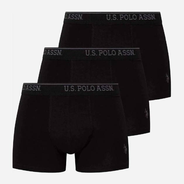 Набор трусов-боксеров мужских US Polo Assn 80097 M 3 шт Черный (8680557156928) - Фото 1 Набор трусов-боксеров мужских US Polo Assn 80097 M 3 шт Черный (8680557156928) - изображение 1