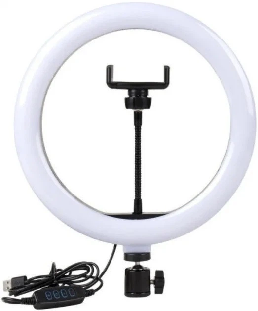 Кольцевая LED лампа S31 33см 1 крепление на телефон USB - изображение 6