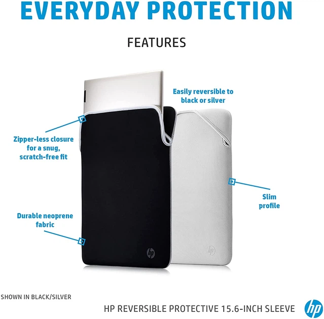 Чехол для ноутбука HP 2F2J1AA, Reversible Protective, 14", неопрен, черный/серый - изображение 6