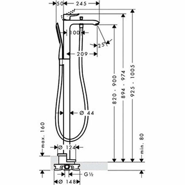 Смеситель для ванны Hansgrohe Metris 31471000 - изображение 2