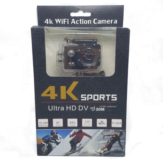 Спортивная видео экшн-камера Waterproof Sport Action Camera WiFi 4K Ultra HD c аквабоксом WI-FI 16 MP - изображение 6
