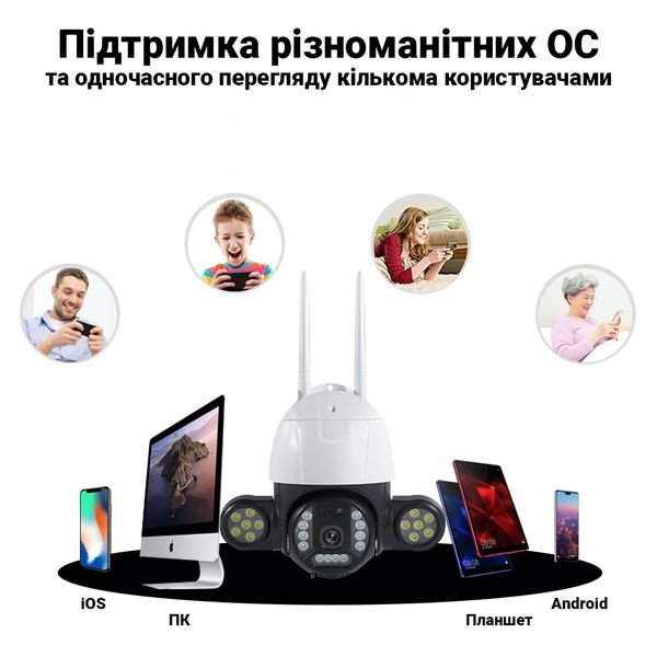Поворотная уличная WiFi камера видеонаблюдения INQMEGA ST-496-3M-IC, с прожектором ночного видения до 60 м, водонепроницаемая - изображение 3