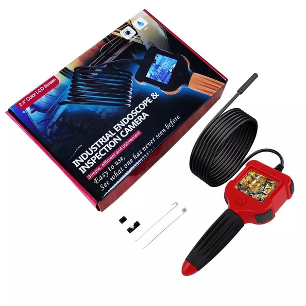 Профессиональный эндоскоп с экраном PCE-VE 40 LCD 2,4 дюйма и жестким кабелем (3 метра), камера - 5,5 мм, промышленный бороскоп - Фото 6 Профессиональный эндоскоп с экраном PCE-VE 40 LCD 2,4 дюйма и жестким кабелем (3 метра), камера - 5,5 мм, промышленный бороскоп - зображення 6