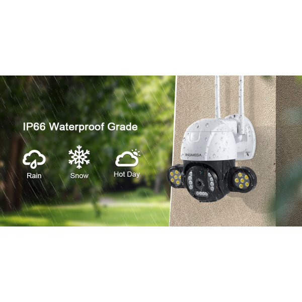 Поворотная уличная WiFi камера видеонаблюдения INQMEGA ST-496-3M-IC, с прожектором ночного видения до 60 м, водонепроницаемая - изображение 6