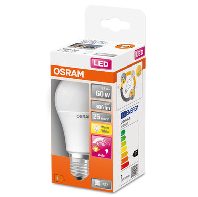 Лампа світлодіодна Osram 9W/230V/806lm/2700K/E27 (4058075428348) Осрам Motion Sensor A - Фото 3 Лампа світлодіодна Osram 9W/230V/806lm/2700K/E27 (4058075428348) Осрам Motion Sensor A - зображення 3