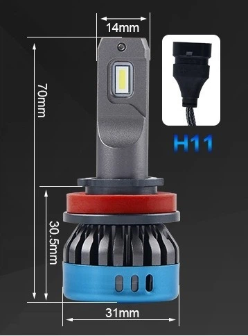 Світлодіодні автомобільні LED-лампи Н11 60W 6500K - зображення 2