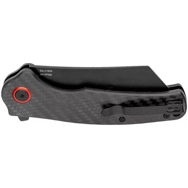 Нож CJRB Crag Black Blade, AR-RPM9 Steel, CF, ц:black - изображение 1