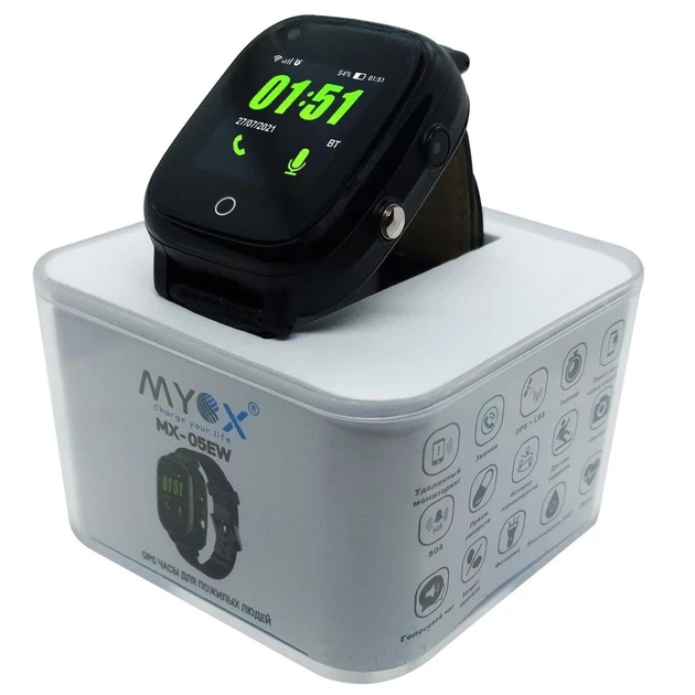 Умные Smart GPS часы-телефон для пожилых с датчиком падения и кнопкой SOS MYOX MX-05EWB (4G) - изображение 7