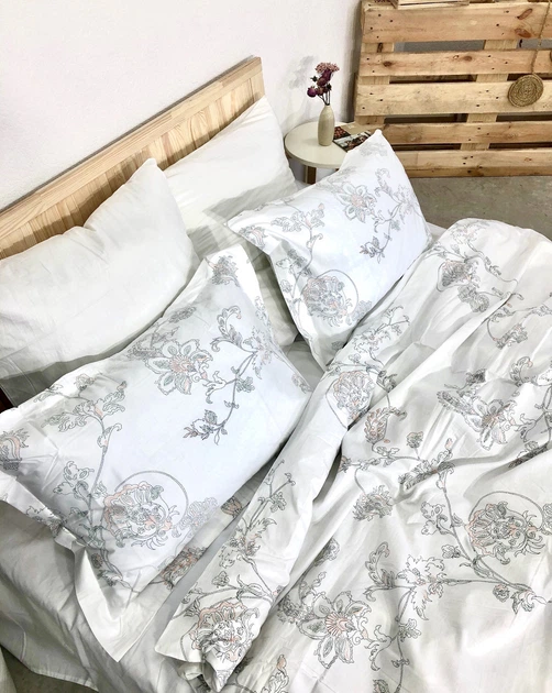 Постільна білизна Vie Nouvelle Elegant Cатин EL09/008/006 200x220 Білий - зображення 5