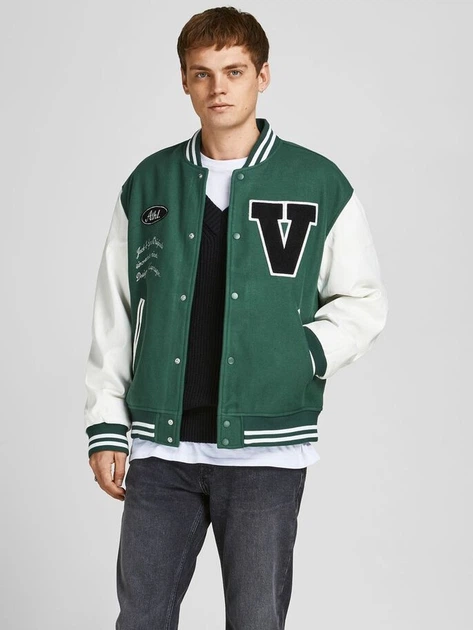 Куртка-бомбер Jack & Jones JORVARSITY BOMBER JACKET LTN M Зеленый