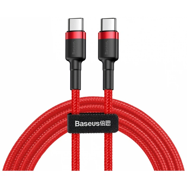 Дата кабель USB-C to USB-C 1.0m USB 3.1 3A red Baseus (CATKLF-G09) - Фото 2 Дата кабель USB-C to USB-C 1.0m USB 3.1 3A red Baseus (CATKLF-G09) - зображення 2