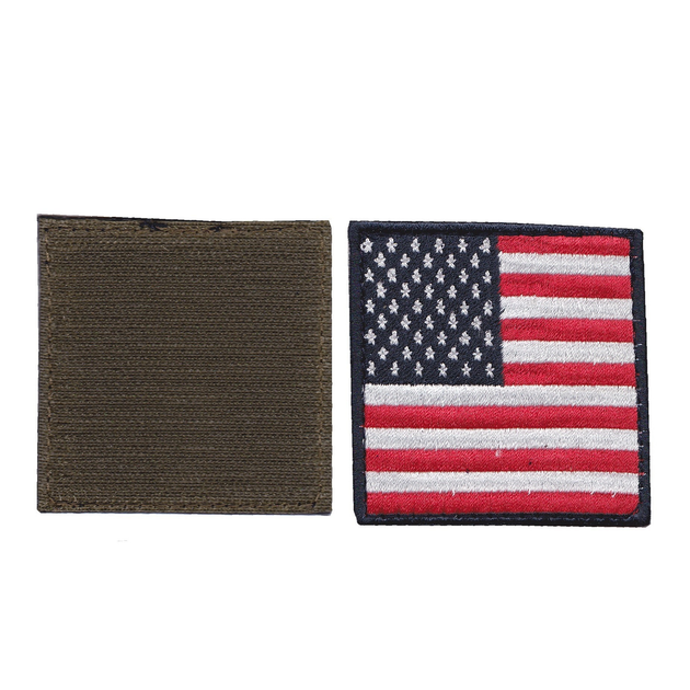 Шеврон патч на липучке флаг Американский с темно-синей рамкой, 7*7 см, Світлана-К - изображение 1