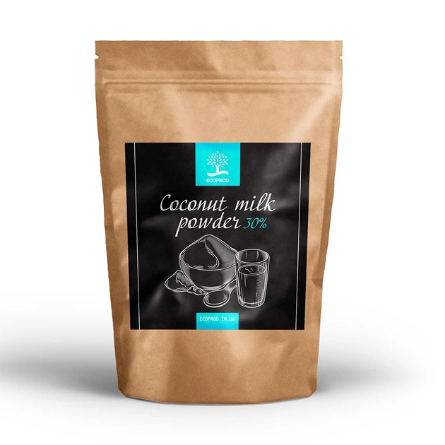 Кокосовое молоко Ecoprod сухое 30% 1 кг - Фото 1 Кокосовое молоко Ecoprod сухое 30% 1 кг - изображение 1