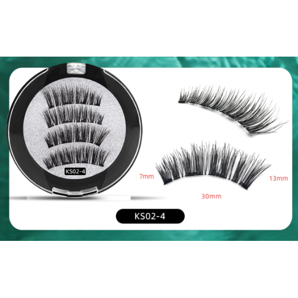 Ресницы накладные на 4 магнитах Magnetic Lashes KS-02/4 магнитные + аппликатор - Фото 5 Ресницы накладные на 4 магнитах Magnetic Lashes KS-02/4 магнитные + аппликатор - изображение 5