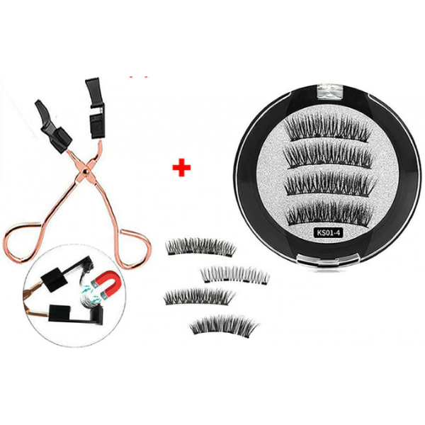 Ресницы накладные на 4 магнитах Magnetic Lashes KS-01/4 магнитные + аппликатор - Фото 2 Ресницы накладные на 4 магнитах Magnetic Lashes KS-01/4 магнитные + аппликатор - изображение 2
