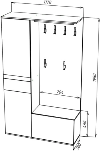 Прихожая DC Nadin Дуб Тахо/Белый Нимфея Альба ordf (DC127047) - Фото 4 Прихожая DC Nadin Дуб Тахо/Белый Нимфея Альба ordf (DC127047) - изображение 4