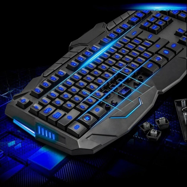 Компьютерная игровая Клавиатура KEYBOARD V100 с Мышкой - изображение 4
