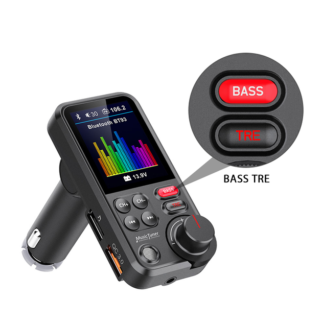 ФМ модулятор Terra BT93, вольтметр, зарядка QC3.0, Bluetooth 5.0, эквалайзер, TFT дисплей - Фото 2 ФМ модулятор Terra BT93, вольтметр, зарядка QC3.0, Bluetooth 5.0, эквалайзер, TFT дисплей - изображение 2