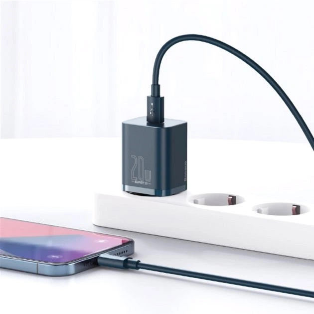 Ładowarka sieciowa Baseus Super Si Quick Charger 1C 20W EU Sets Blue (z kablem) (TZCCSUP-B03) - obraz 10
