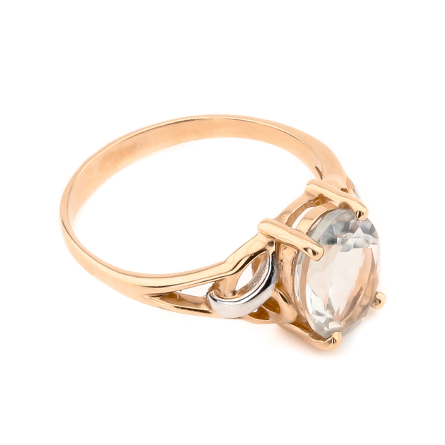 Золотое кольцо с зеленым кварцем 11720gq Диамант, 19 размер – в ...