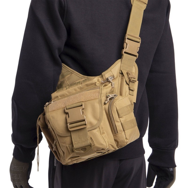 Міцна тактична сумка через плече військова похідна на 6 літрів для полювання туризму Silver Knight Хакі (АН-249) - зображення 1