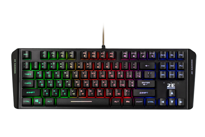 Клавіатура ігрова 2E GAMING KG355 LED 87key USB Black Ukr - изображение 1