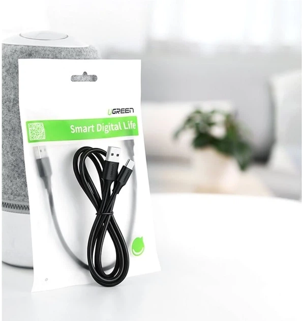 Kabel Ugreen US287 USB 2.0 to USB Type-C Cable Nickel Plating 3 A 3 m Black (6957303868261) - obraz 2