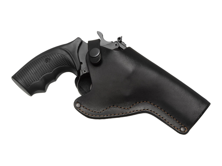 Кобура поясная Револьвер 4 не формованная (кожа, чёрная) - изображение 1