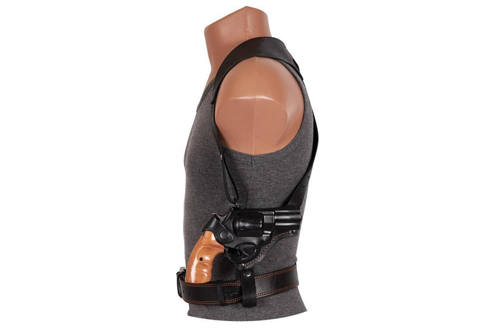 Кобура Револьвер 3 оперативная + поясная формованная (кожа, чёрная) 97352 - изображение 1